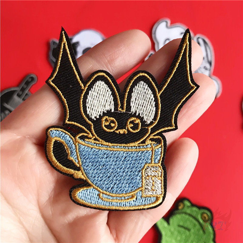 ☸ Hip-Hop Art - Punk Iron-On Patch ☸ 1Pc Frog Alien Ghost Skull DIY Sew on Iron on Badges Patches