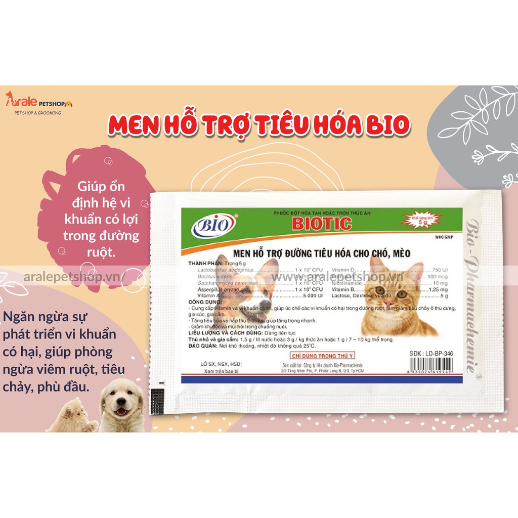 [FREESHIP] MEN HỖ TRỢ TIÊU HOÁ CHO CHÓ MÈO BIOTIC