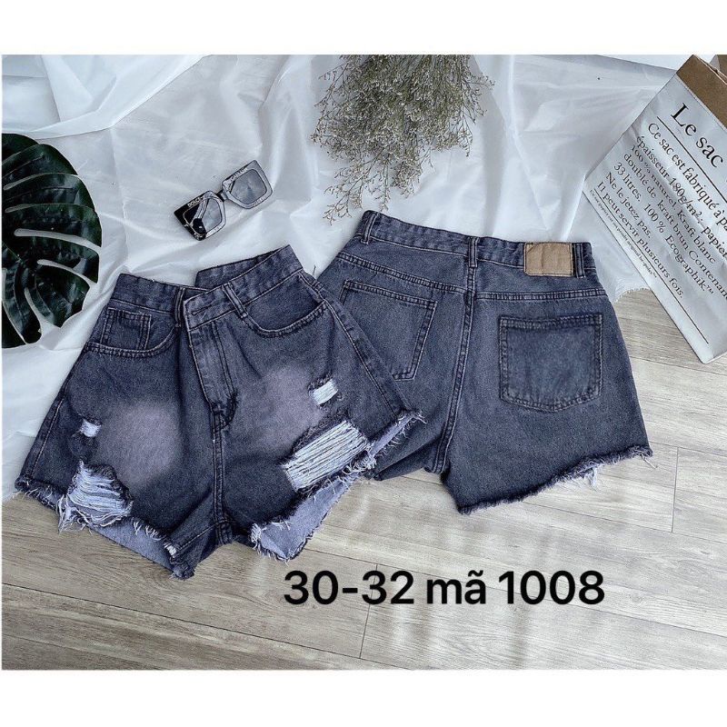 QUẦN SORT JEAN XÁM BIGSIZE  RÁCH 2 BÊN MÃ 07