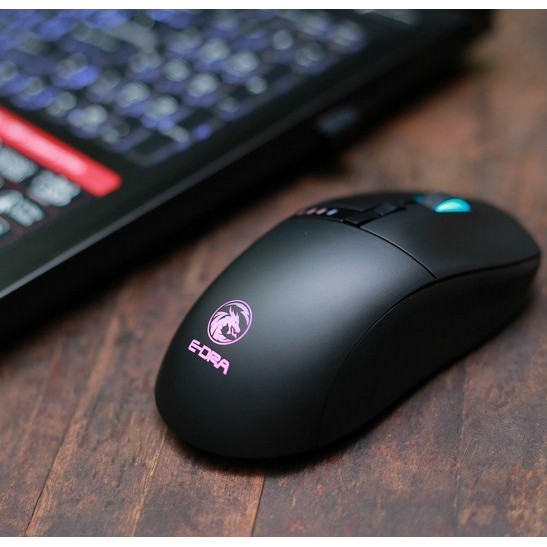 Chuột không dây Gaming Edra EM620W Pink / Black (Pin sạc - sử dụng 30h)