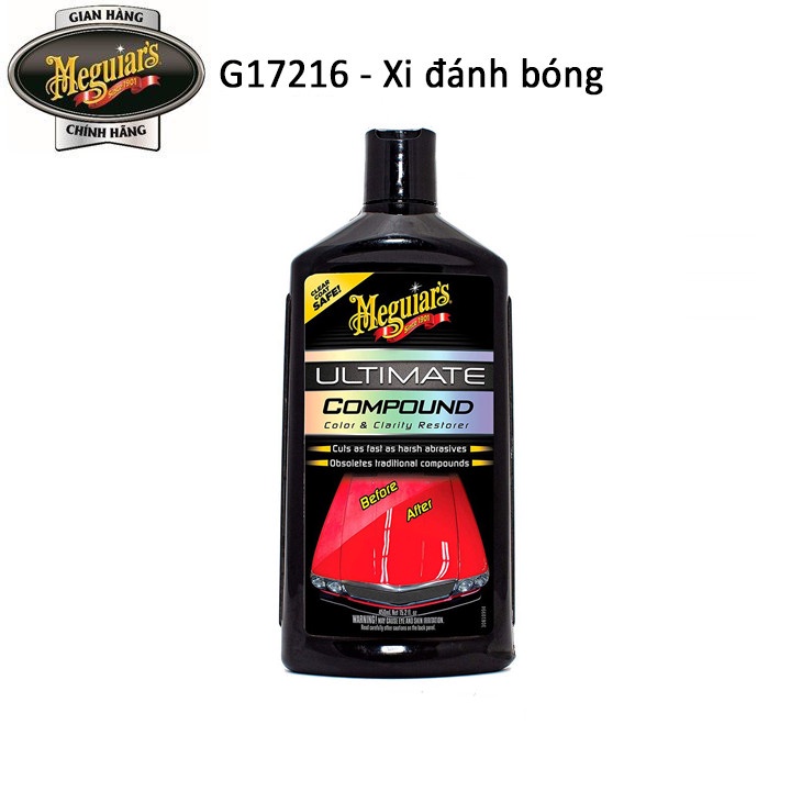 Meguiar's Xi đánh bóng bề mặt sơn xe ô tô (Xi bước 1) - Ultimate Compound, 16oz - G17216