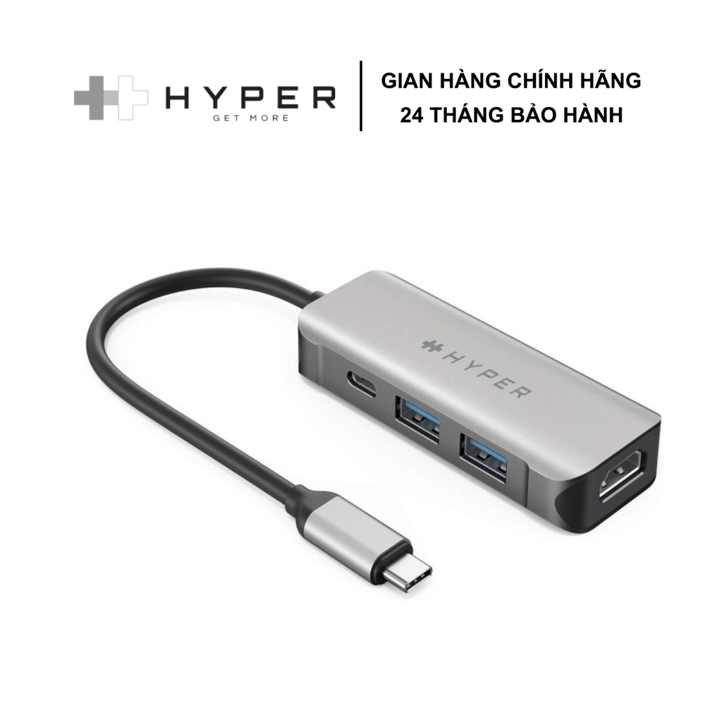 CỔNG CHUYỂN HYPERDRIVE HDMI 4K60HZ 4-IN-1 USB-C HUB (HD41) - HÀNG CHÍNH HÃNG