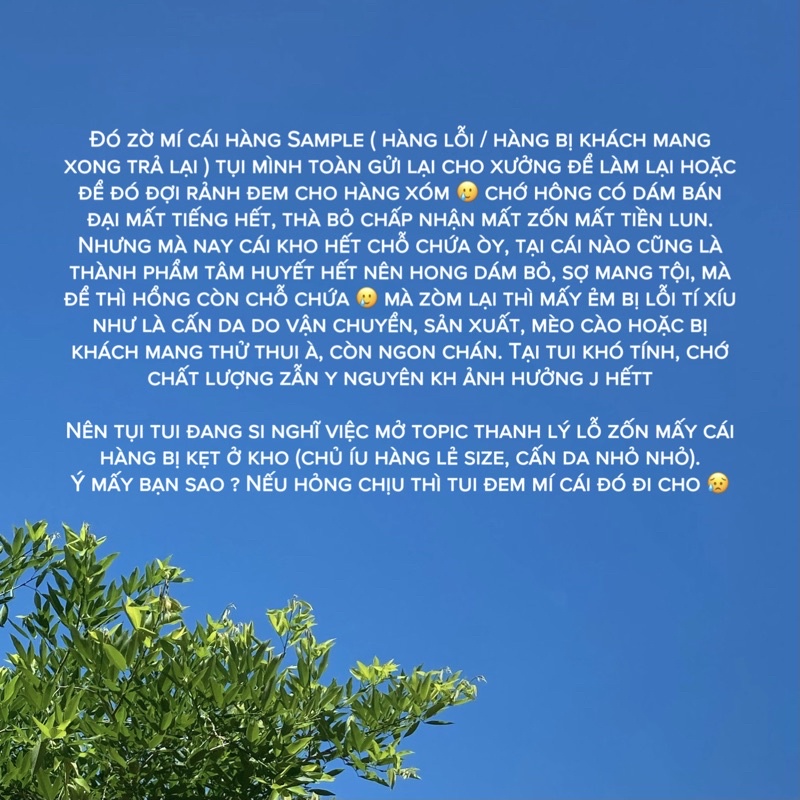 Hàng Sample thanh lý