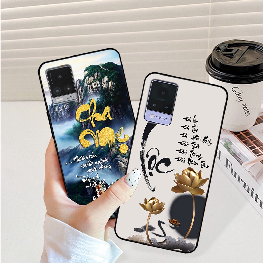 Ốp lưng Vivo V20 - Vivo V21 in hình phong cách chữ thư pháp cha mẹ, tài lộc