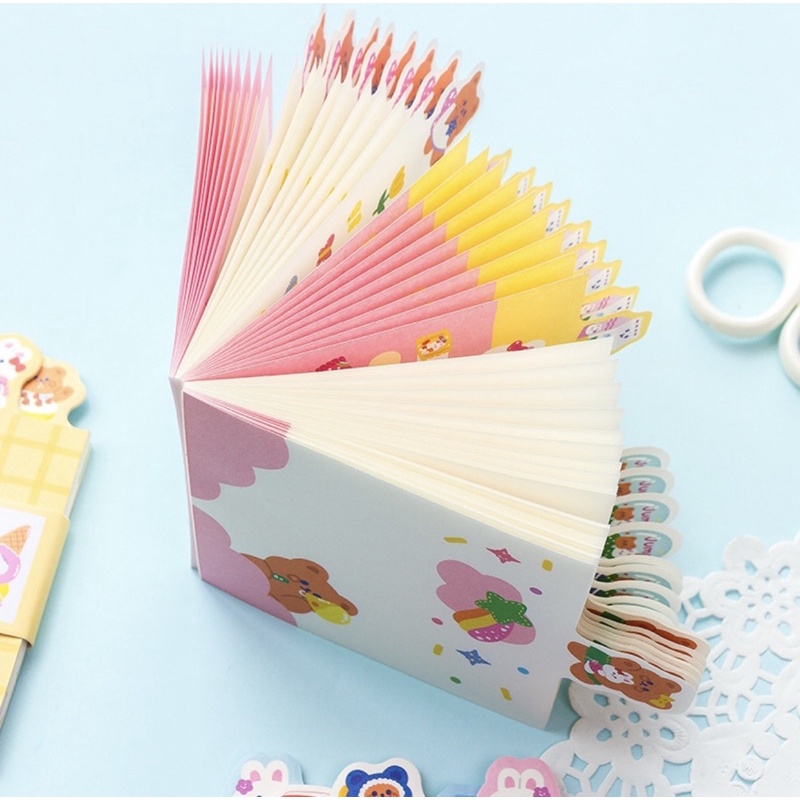 Bộ giấy note 50 tờ ghi chú gấu thỏ mèo dễ thương trang trí sổ bullet journal/ Set giấy note 50 tờ cute Tẻn Tẻn