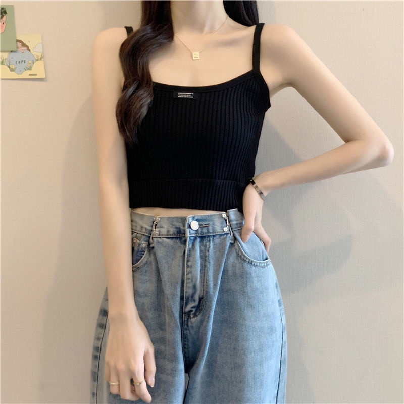 Áo Hai Dây Dệt Kim Dáng Ngắn Phong Cách Pháp Thời Trang Cho Nữ áo vest nữ NZ-BX-16
