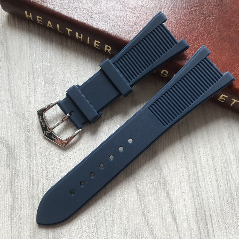 Vòng Tay Bằng Silicon Pp Có Rãnh Cho Đồng Hồ Thông Minh Patek 5711 5712G Nautilus 24mm