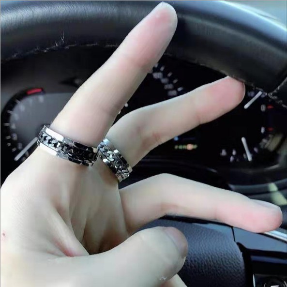 weiweijewelry/Nhẫn Thép Titan 316L Có Chuỗi Dây Xích Có Thể Xoay Mở Bia Cho Nam Và Nữ