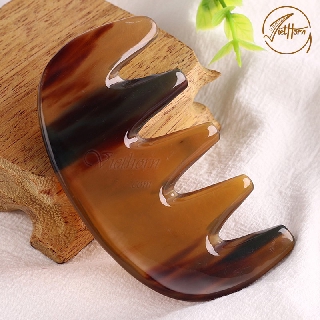 Lược sừng răng thưa chải tóc xoăn rối,Xù massage da đầu giúp lưu thông máu VIETHORN MS 011