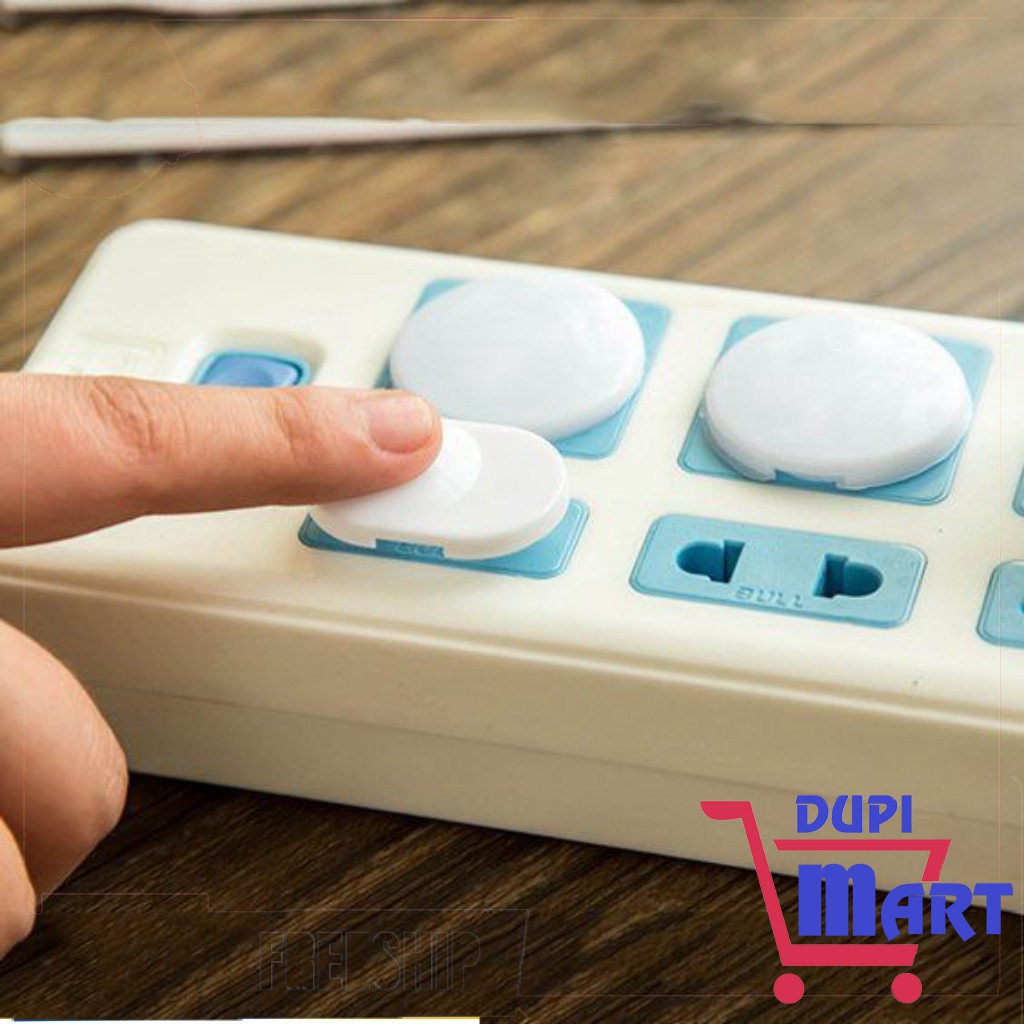 Nút bịt ổ điện 2 chân bằng nhựa cứng màu trắng - Nút che ổ cắm điện Bảo Vệ An Toàn Cho bé- DupiMart