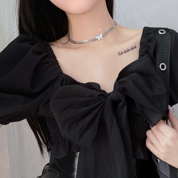 Dây chuyền choker bạc đính đá xinh cho nữ phong cách cá tính MCK5 - Trang sức phụ kiện vòng cổ 2021