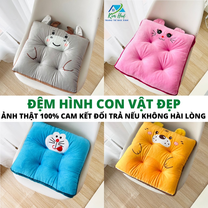Đệm Ngồi Bệt Thanh Lý Hình Thú Ngộ Nghĩnh Nệm Ngồi Bàn Trà Decor Vải Nhung Êm Ái