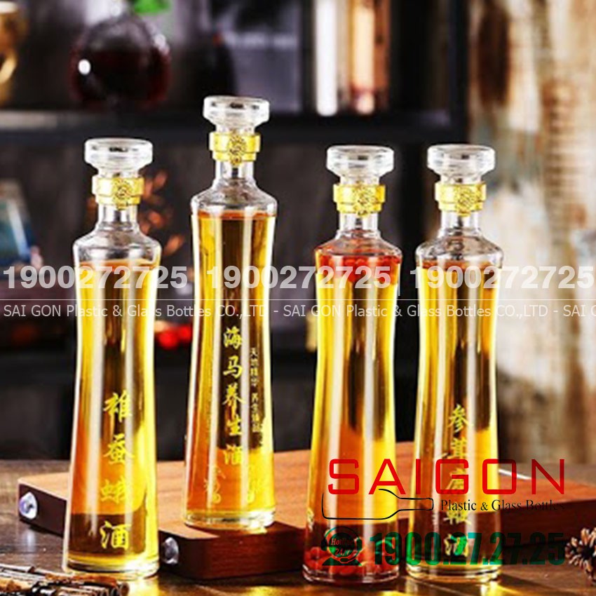 Bình Thủy Tinh Tròn Eo Cao Nắp Thủy tinh 500ml , 1000ml | Tùy chọn Dung Tích