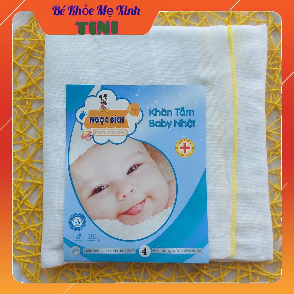 Khăn tắm baby Nhật 4 lớp Ngọc Bích cho bé sơ sinh