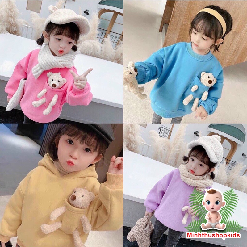 Áo Hoodie Trẻ Em Thu Đông Bé TRAI/ Bé GÁI FORM LỚN 10-20kg