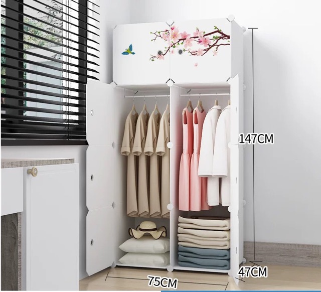 [TẶNG 1 MÓC SƯỜN ]- TỦ NHỰA GHÉP 8 Ô SÂU 47cm. Tặng 1 treo đồ. Mẫu bán chạy nhất năm. /.