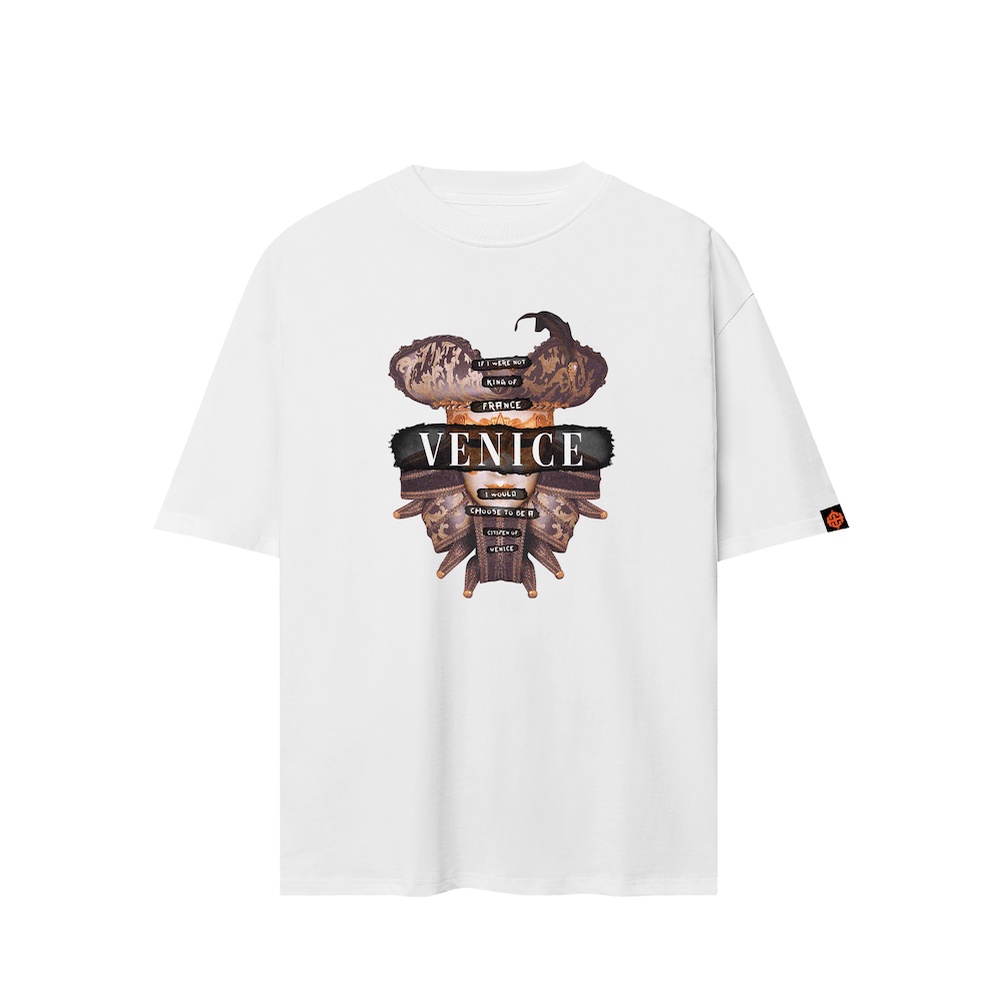 Áo Thun VENICE Tay Lỡ Unisex Nam/Nữ Đen/Trắng Cổ Tròn - HIGHCLUB Brand Chính Hãng