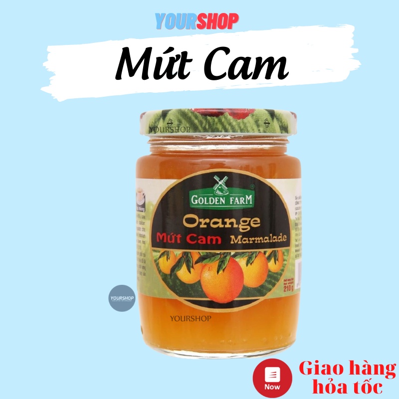Mứt Cam Orange Presevers GOLDEN FARM 210G - ăn kèm kem, sinh tố, bánh mì, sandwich, trà nóng