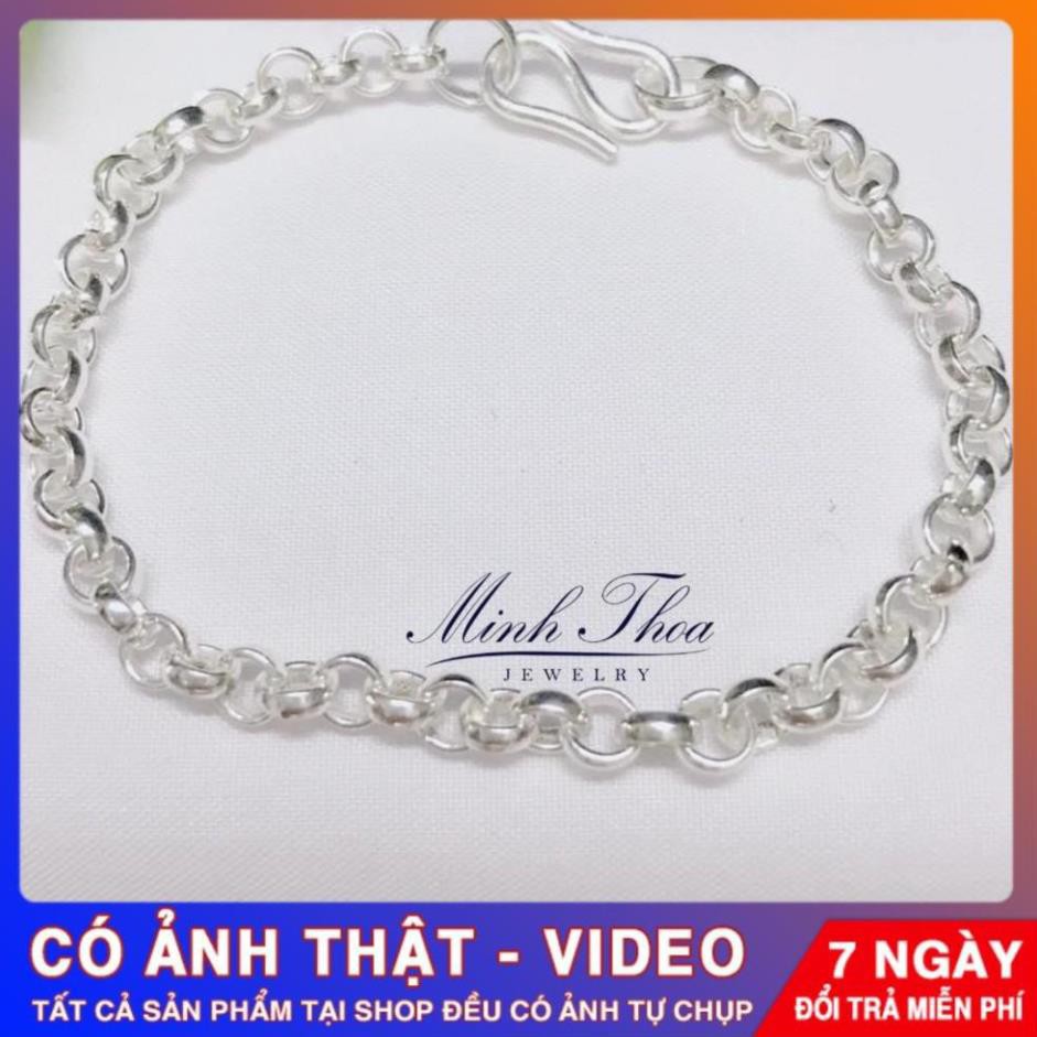 Vòng tay bạc nguyên chất cho trẻ em, lắc tay bạc bé trai bé gái 1- 4 tuổi Tuấn Thoan JEWELRY