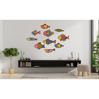 [DECAL] ĐÀN CÁ DÁN TƯỜNG - Đơn giản, dễ dán - Trang trí phòng khách, phòng ngủ.