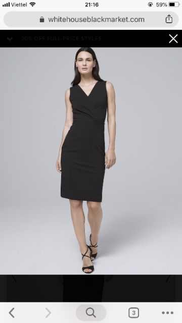 Đầm White House Black Market FAUX-WRAP DRESS