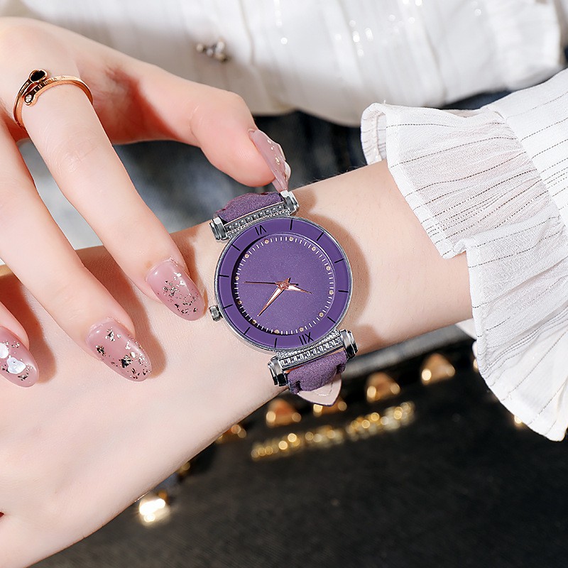 Đồng hồ nữ dây da chính hãng D-ZINER thời trang ND07 mặt tròn cao cấp đẹp - LINDO