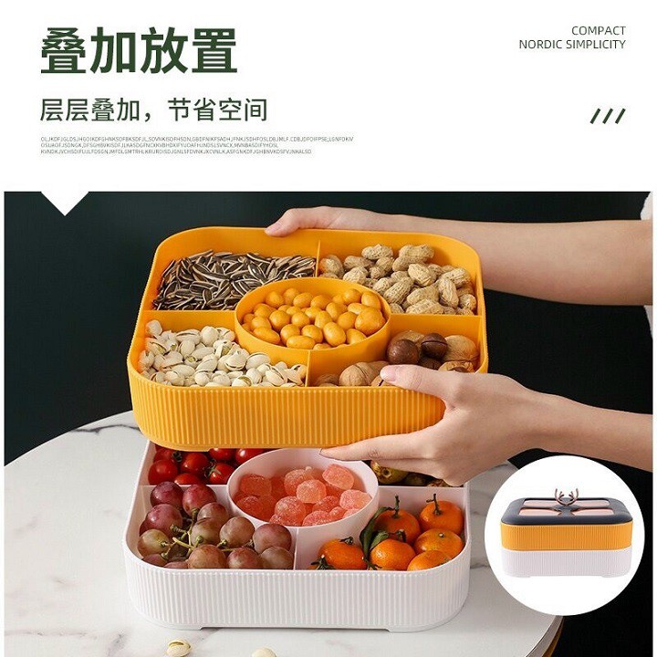 Khay mứt hai tầng,Khay mứt sừng hưu mẫu mới ( năm 2021 ) XU.STORE97