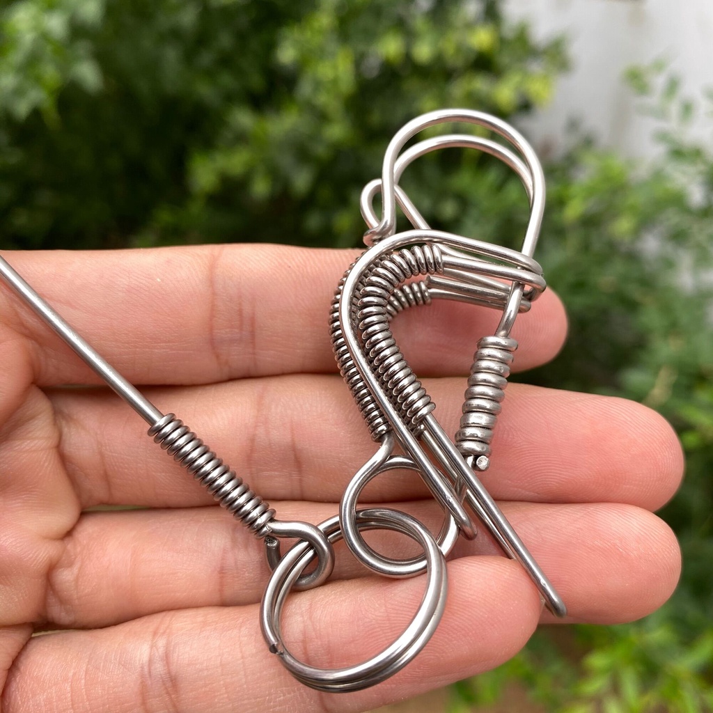 Móc chìa khoá xe máy oto bằng inox 2 ly cứng cáp bền đẹp