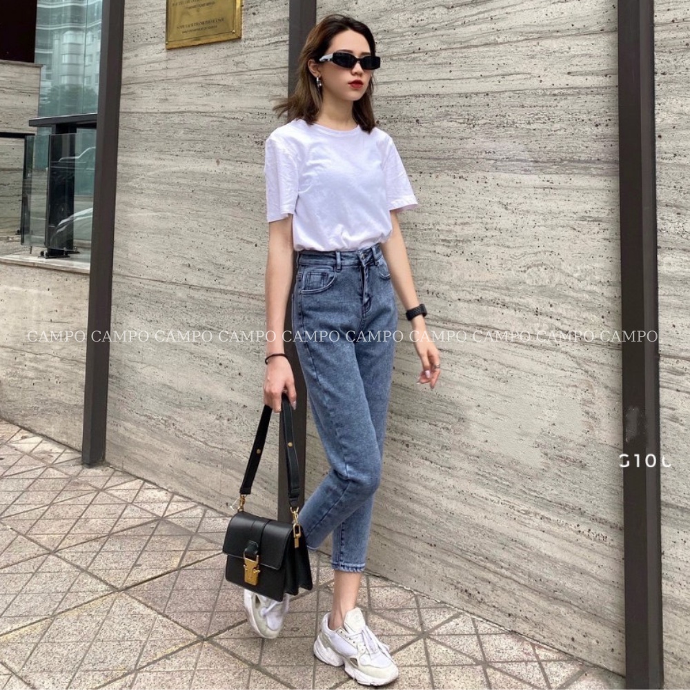 Quần bò dáng boy Campo ghi đá quần jeans co giãn 4 chiều siêu đẹp