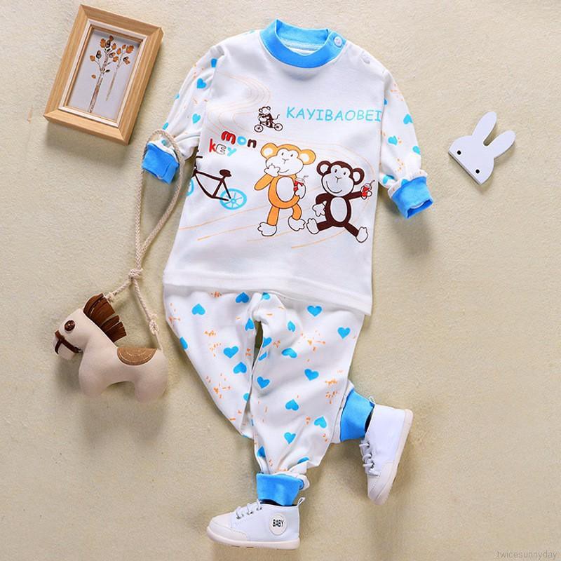 Bộ quần áo ngủ tay dài phong cách hoạt hình dành cho bé