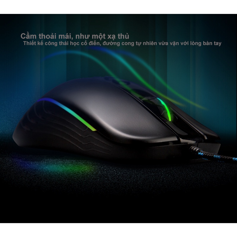 Chuột gaming Newmen GX6 Pro Chameleon RGB với cáp Gold-plate USB 1.8m chống nhiễu