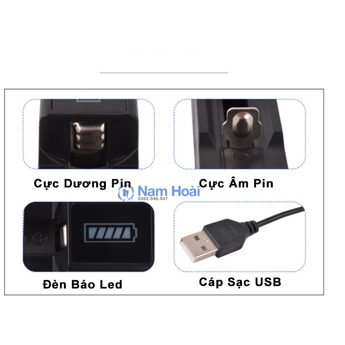 Bộ sạc nhanh pin LJ-4205-1P 18650 14500 16340 USB thông minh 1 ngăn cải tiến thông dụng