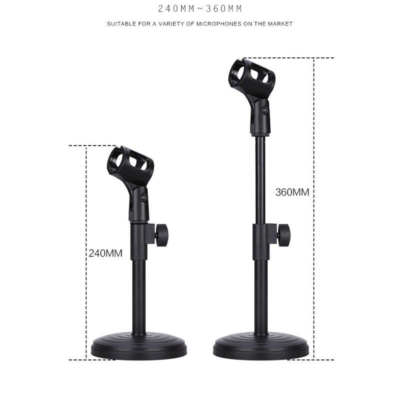 Chân kẹp Mic Mini Để Bàn đế tròn tiện lợi-Kẹp được tất cả mic thu âm
