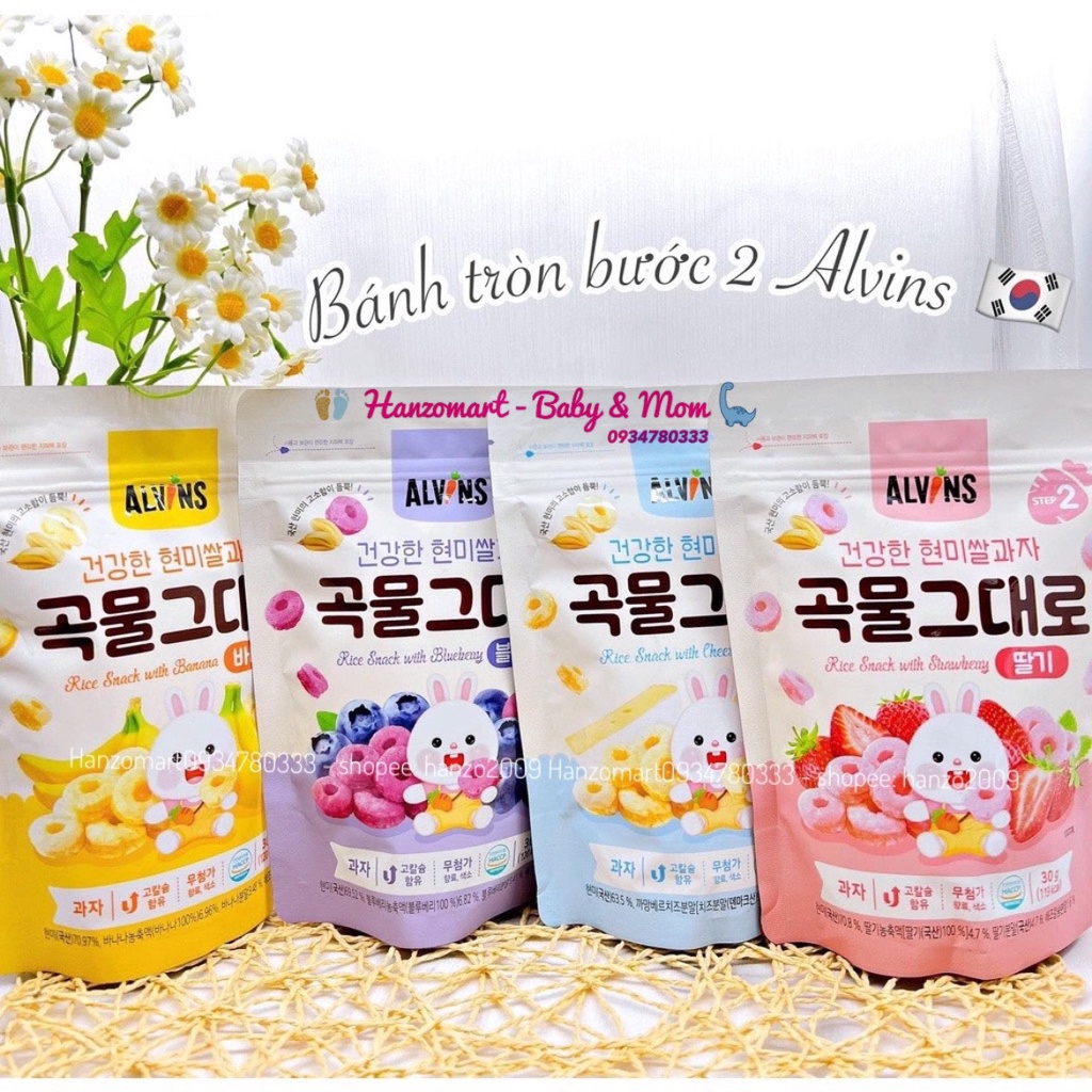 Bánh ăn dặm cho bé hữu cơ Alvins Hàn Quốc