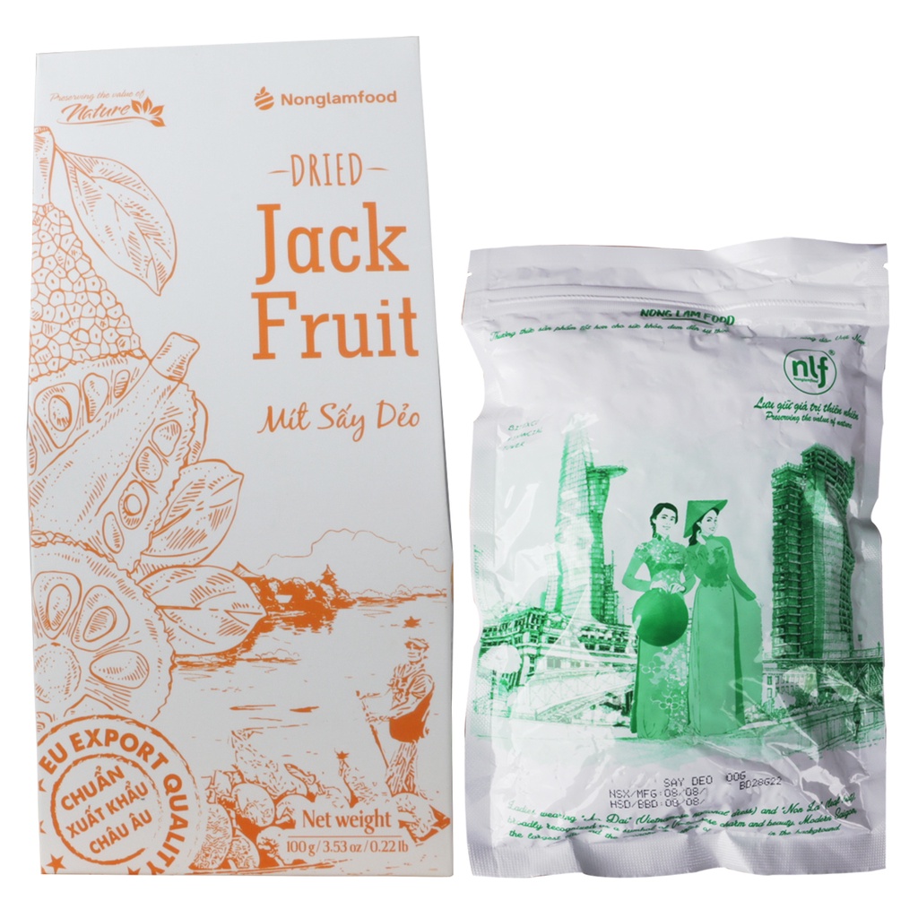 Combo 2 hộp mít sấy dẻo Nonglamfood 100g | Đô ăn vặt healthy