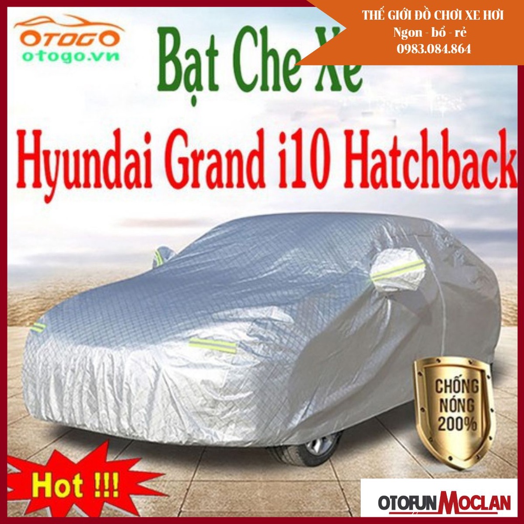 (size 2M) Bạt Che Phủ Xe Hyundai Grand i10 hatchback Cao Cấp