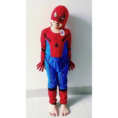 Quần áo Người Nhện SpiderMan dài tay, Bộ đồ siêu nhân tặng kèm mặt nạ
