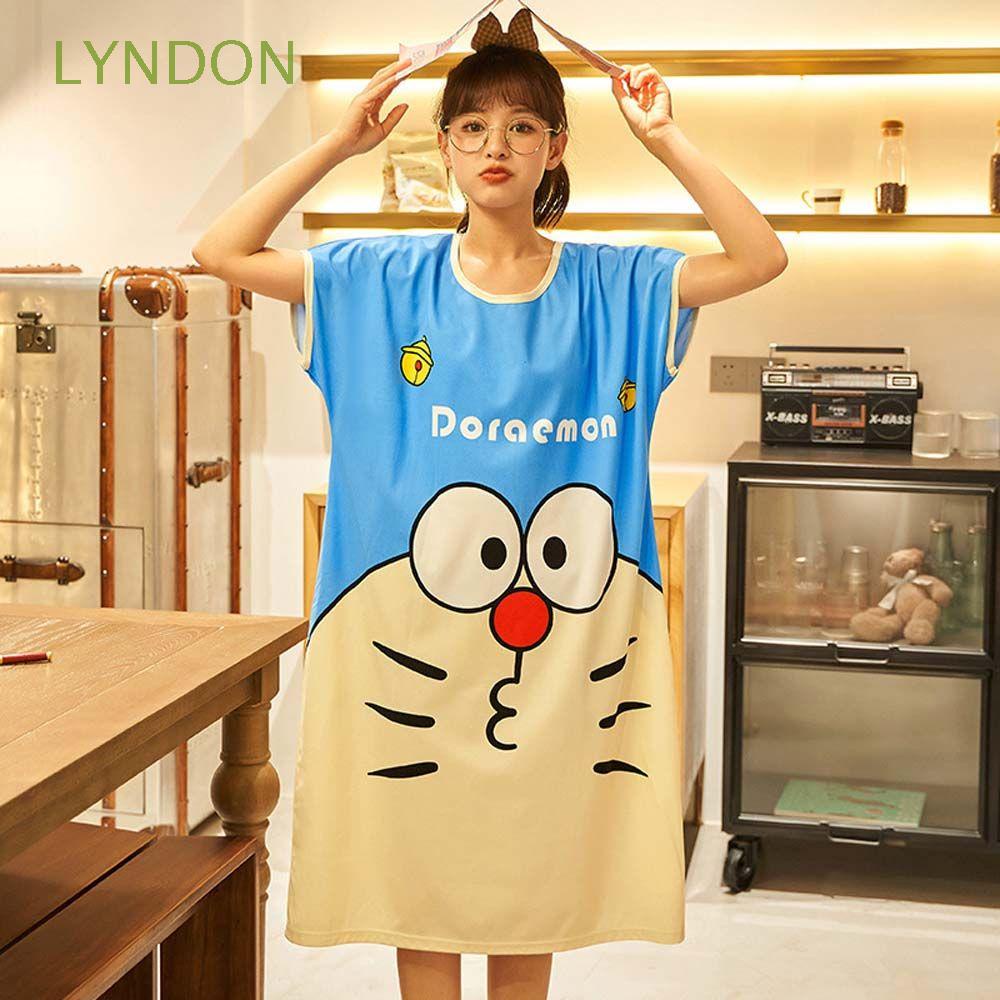 Đầm Ngủ In Hình Doremon / Gấu / Mèo Máy Dễ Thương Thời Trang Mùa Hè Cho Nữ Hoạt Hình | BigBuy360 - bigbuy360.vn