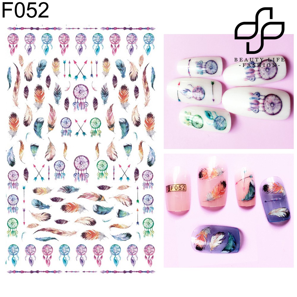 1 Tấm Hình Dán Trang Trí Móng Tay Hình Dream Catcher