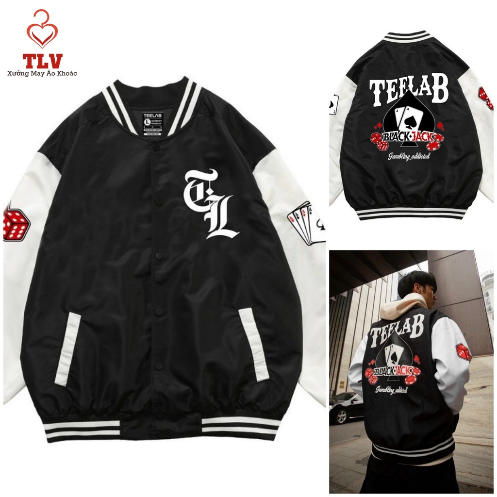 Áo Khoác Dù Bomber TEELAB Hình Lá Bài Nam Nữ Ulzzang Unisex Form Rộng 2 Lớp Chống Nắng Siêu Hot TLV