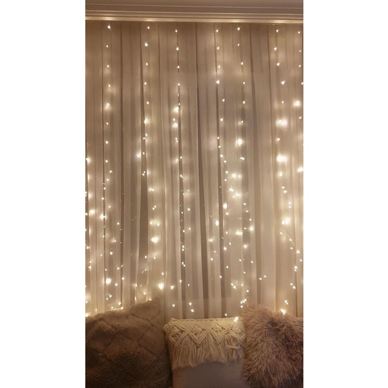 Đèn thả mành đom đóm Đèn thác nước dây đồng trang trí rèm cửa decor nhà cửa sự kiện Đèn thả mành decor rạp cưới siêu đẹp