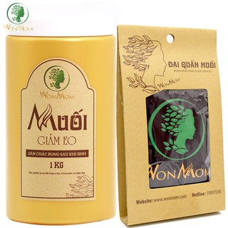 Combo Liệu trình giảm eo sau sinh Wonmom (1kg Muối , 1 Dầu gừng , 1 Gen nịt , 1 Đai quấn muối)