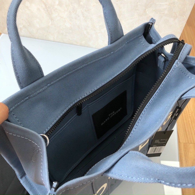 SALE-Túi tote form vuông unisex chất canvas bụi bặm Marcie-loang bên trong ko ảnh hưởng ngoài