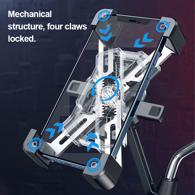 SEAMETAL Giá Đỡ Điện Thoại 4.8-6.8 inch Gắn Xe Máy/Xe Đạp Tiện Lợi