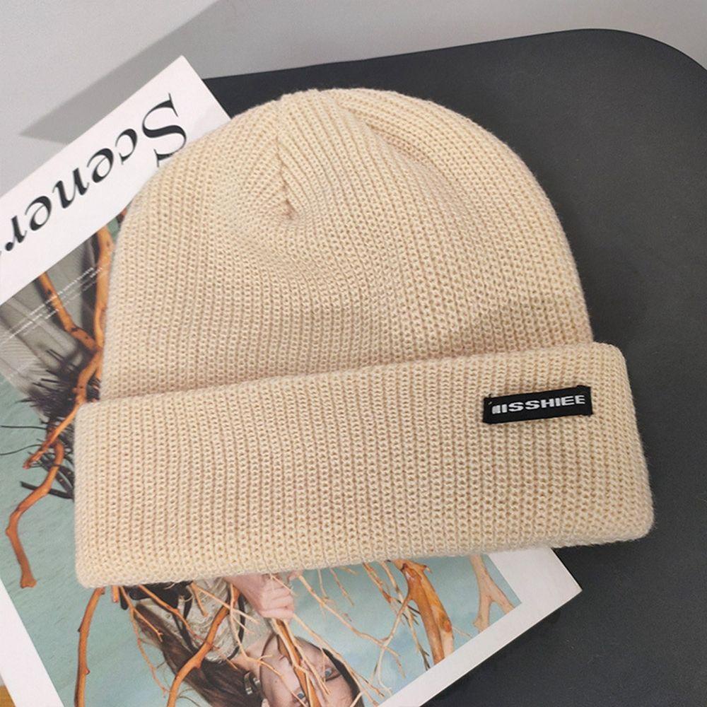 Mũ Len Beanie Màu Sắc Kẹo Ngọt Họa Tiết Chữ Đơn Giản Thời Trang Thu Đông Cho Nữ