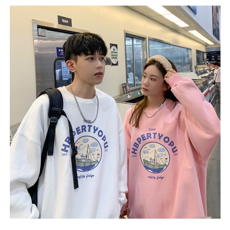 Áo sweater Lông Cừu Mỏng Cổ Tròn Dáng Rộng Thời Trang Thu Đông 2022 Cho Các Cặp Đôi