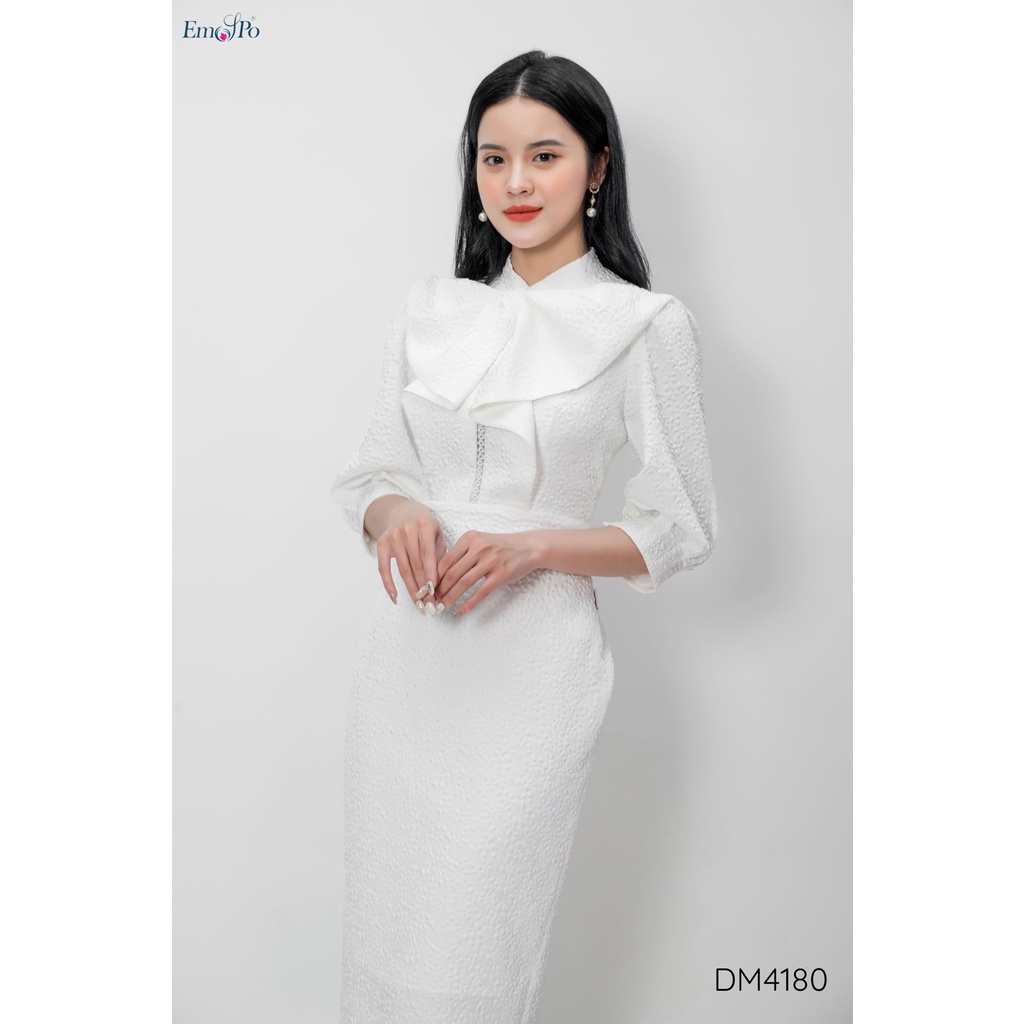 Đầm ôm cổ thắt bèo nơ Emspo DM4180