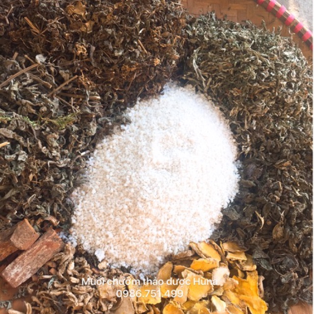 Set muối thảo dược kèm đai quấn muối/ cốt nghệ gừng hạ thổ