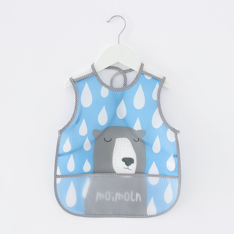 Set 7 Yếm Ăn Bằng Eva Chống Thấm Nước Họa Tiết Hoạt Hình Cho Bé