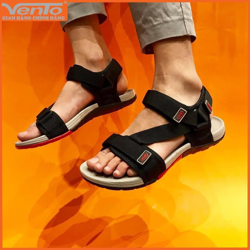 Giày Sandal Nam VENTO kiểu unisex quai chéo đế chống trơn NV4538 Xám Đế Đen, sandal học sinh mẫu mới